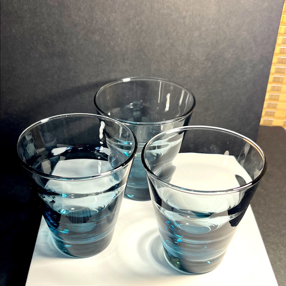 Libby Vintage Aqua Saturn Swirl Rocks Glasses 3